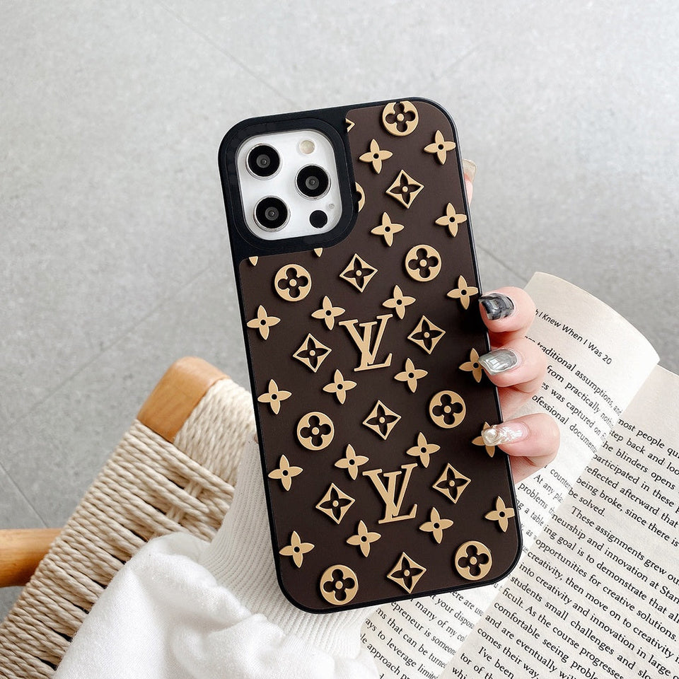 iPhone Luxury Brand 3D Pattern Silicone Case Cover