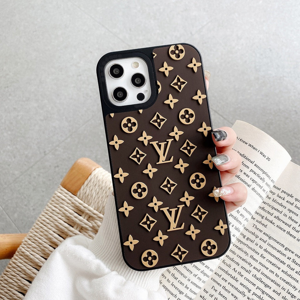iPhone 15 Series Luxury Brand 3D Pattern Silicone Case Cover