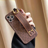 iPhone 15 Series Luxury Brand MK Strap Holder Belt Case Cover