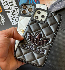 iPhone Luxury Sport Brand Puffer Leather Case Cover