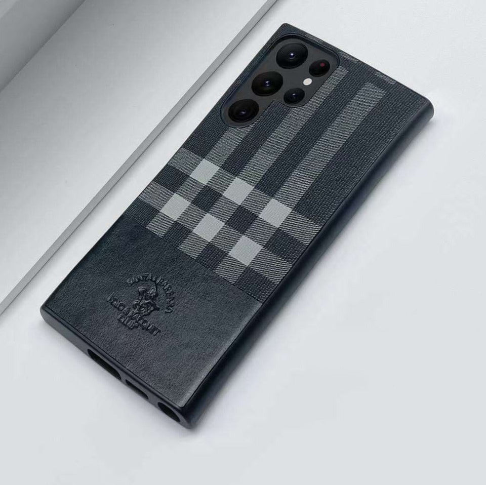 Samsung Galaxy S22 Ultra Santa Barbara Polo Plaid Premium Leather Case