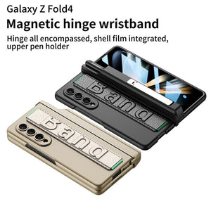 Samsung Galaxy Z Fold 3 Kicktand Wristband Case Pen Holder & Front Screen Guard