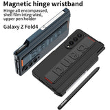 Samsung Galaxy Z Fold 4 Kicktand Wristband Case Pen Holder & Front Screen Guard