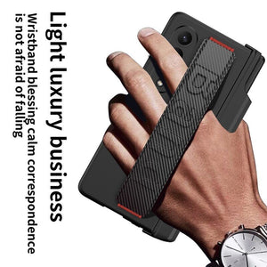 Samsung Galaxy Z Fold 3 Kicktand Wristband Case Pen Holder & Front Screen Guard