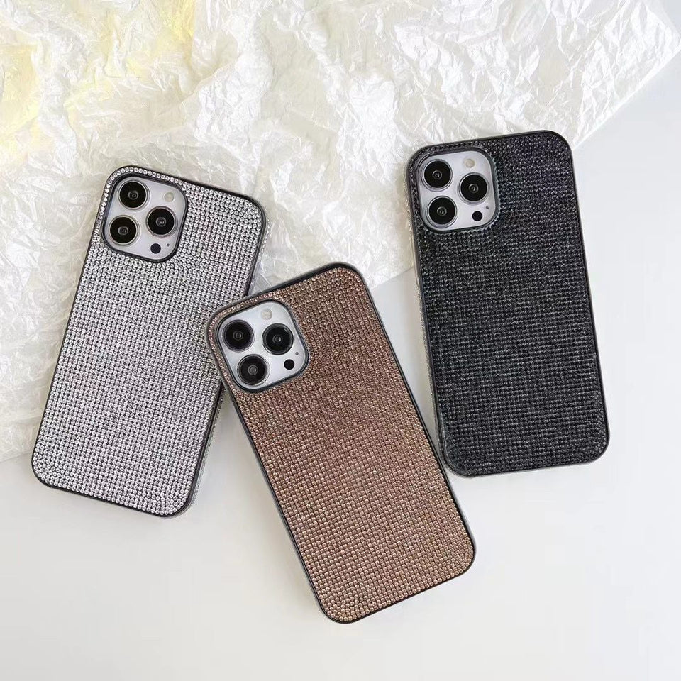 iPhone Luxury Three Color Side Diamond Case Cover
