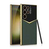 Samsung Galaxy S24 Ultra Luxury Electroplated Leather Case Cover
