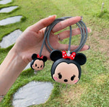 Cute Minnie Theme Silicone Cable Protector and Adapter Case For iPhone Charger