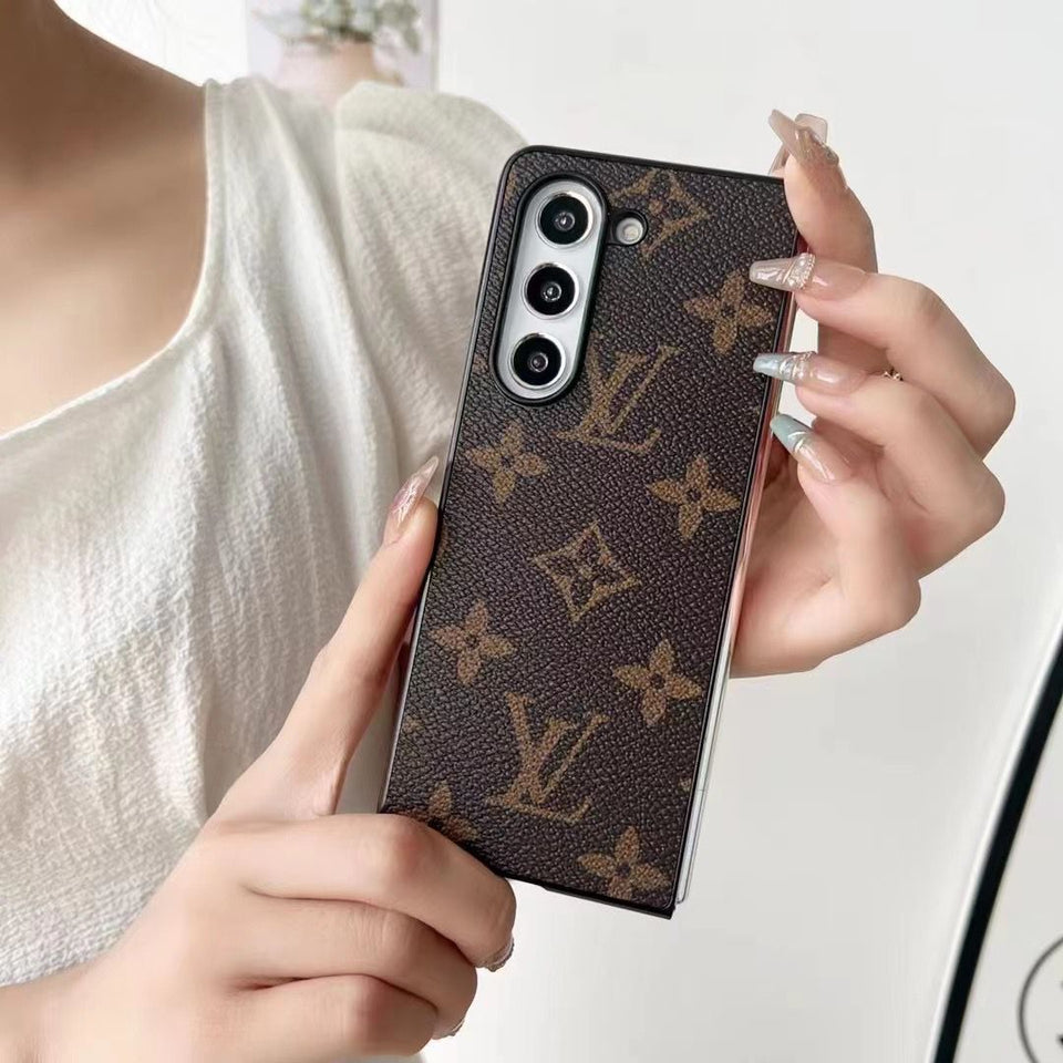 Galaxy Z Fold 3 Louis Vuitton Brown Hard Case