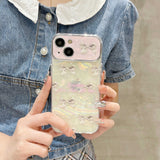 iPhone 15 Series Bowknot Ribbon Marble With Pendant Holder