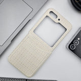 Samsung Galaxy Z Flip 5 Woven Pattern PU Leather Cardholder Case