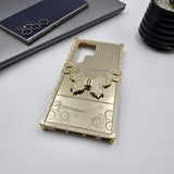Luxury Butterfly Trunk Case for Samsung Galaxy S24 Ultra | Gold Mirror Finish | Diamond Butterfly