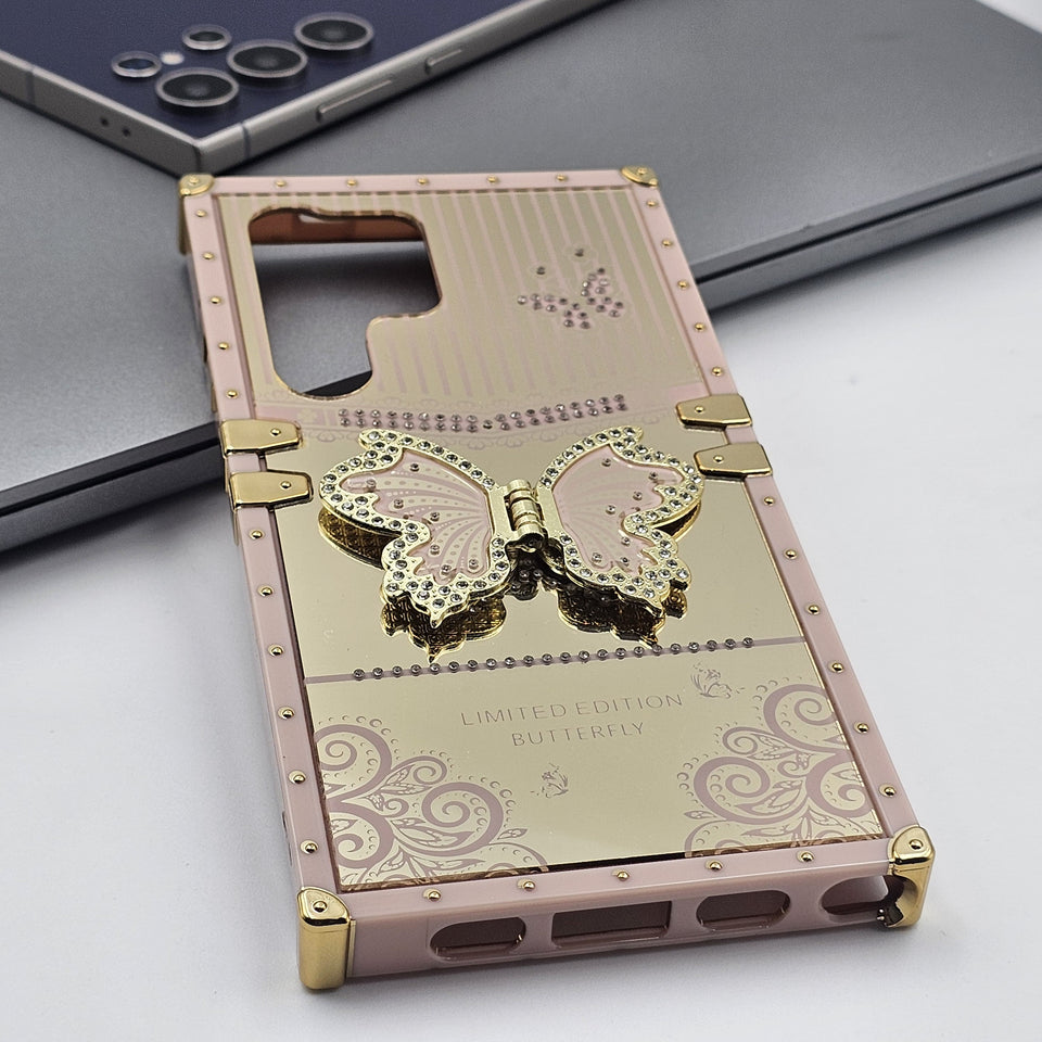 Samsung Galaxy S25 Ultra Butterfly Diamond Shimmer Design Trunk Case
