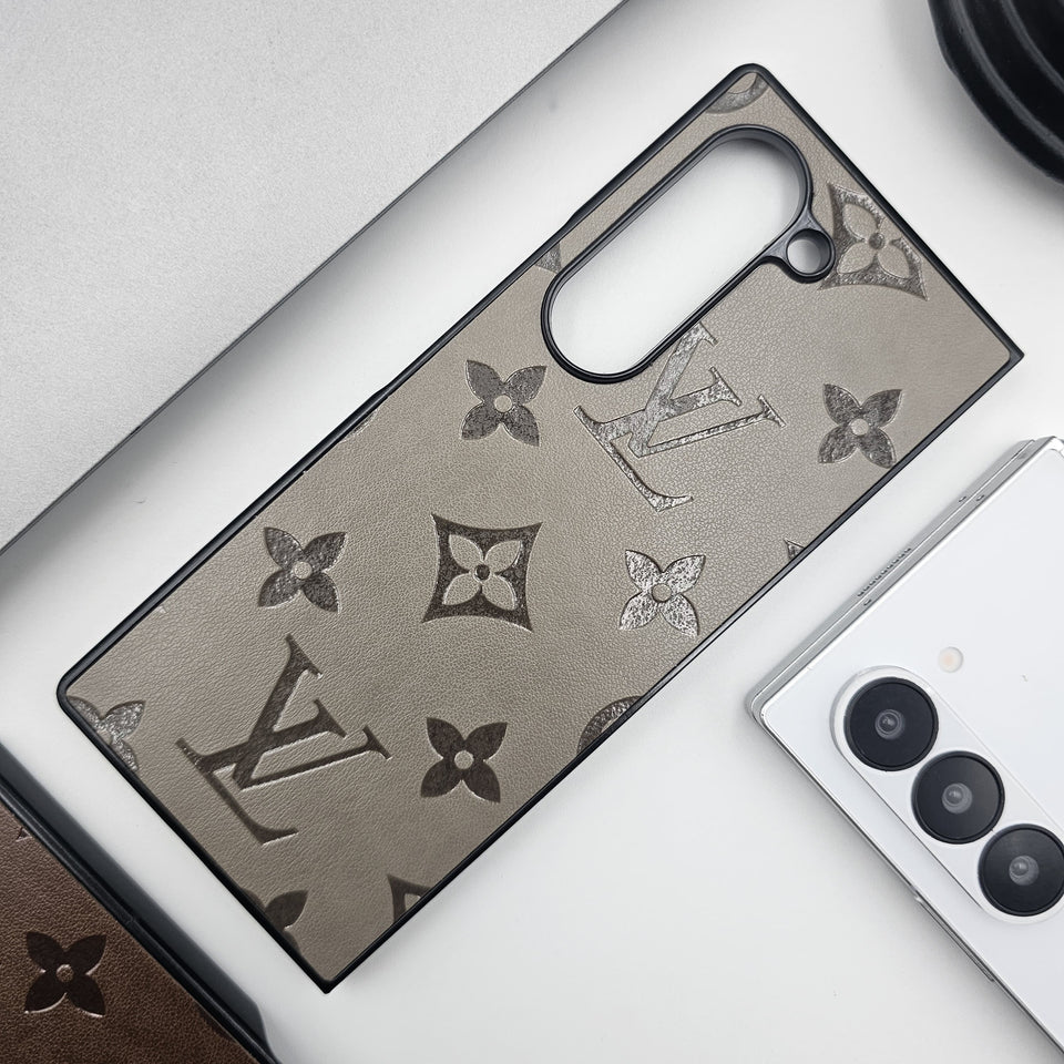 Samsung Galaxy Z Fold 6 Luxury Brand Embossed Leather Case