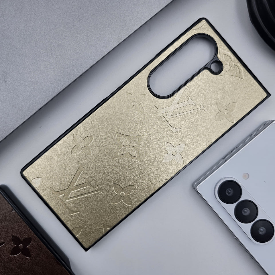 Samsung Galaxy Z Fold 6 Luxury Brand Embossed Leather Case