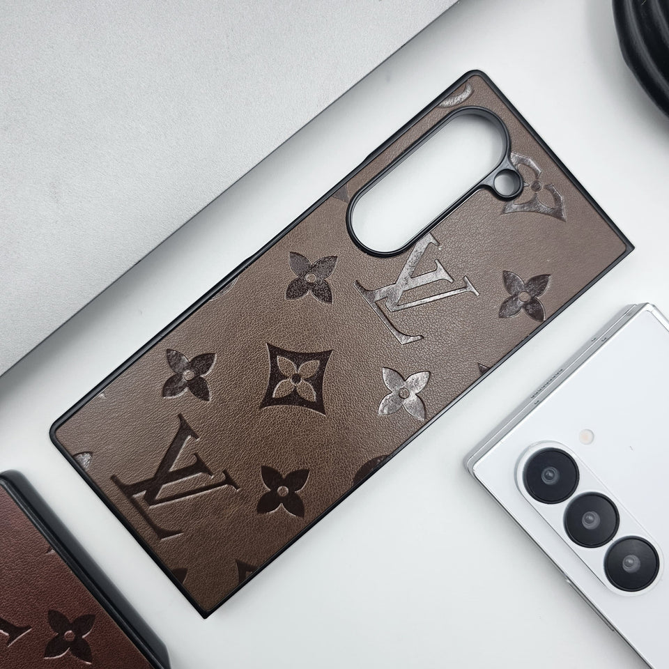 Samsung Galaxy Z Fold 6 Luxury Brand Embossed Leather Case