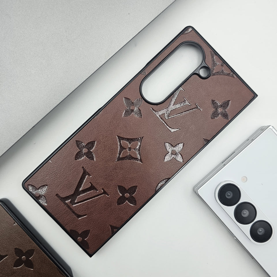 Samsung Galaxy Z Fold 6 Luxury Brand Embossed Leather Case
