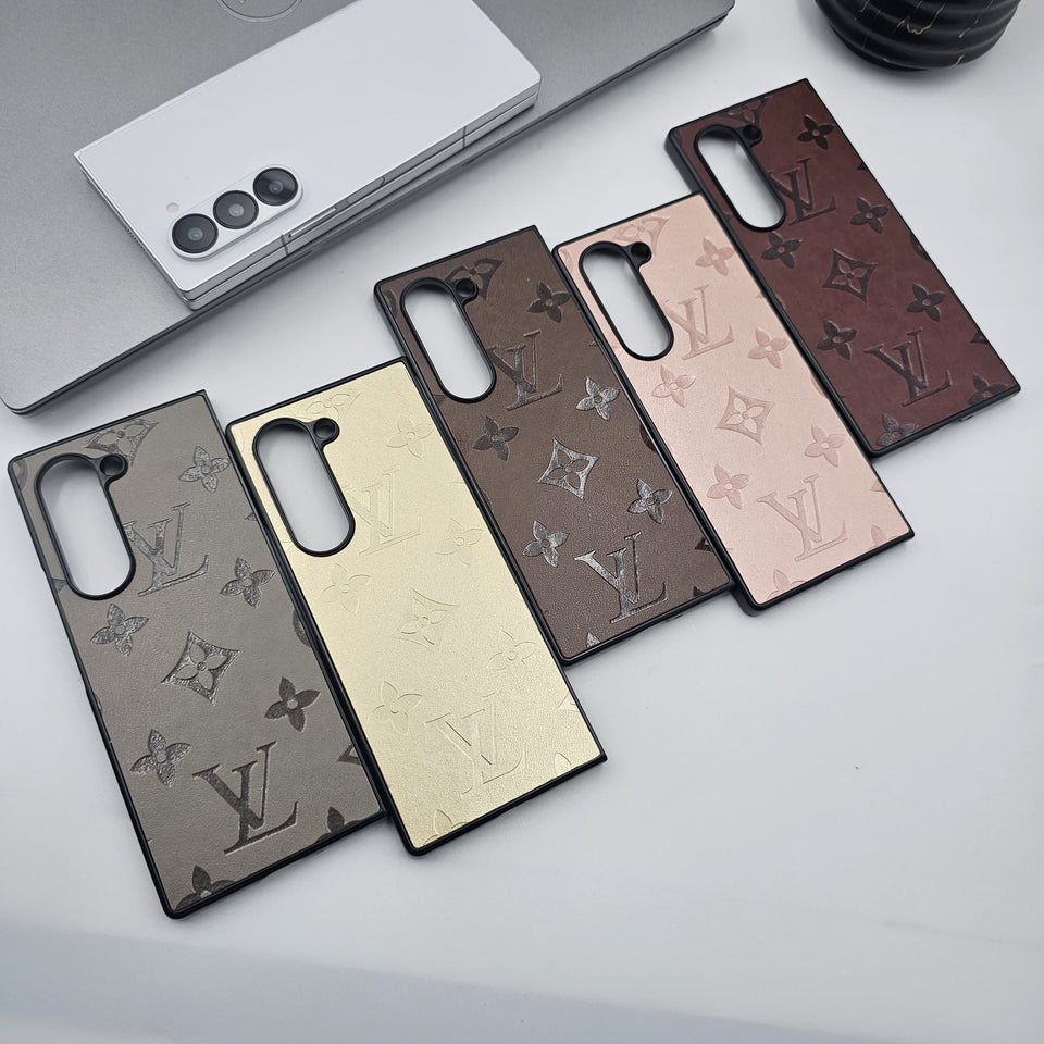 Samsung Galaxy Z Fold 6 Luxury Brand Embossed Leather Case