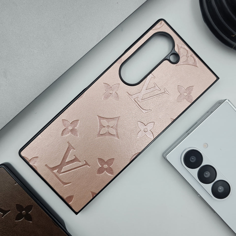 Samsung Galaxy Z Fold 6 Luxury Brand Embossed Leather Case