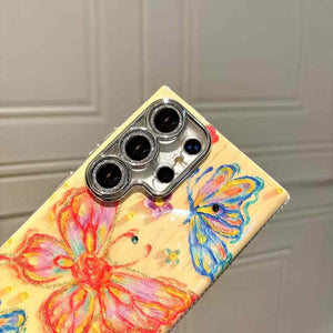 Samsung Galaxy S25 Ultra 3D Painting Butterfly Design Case Sling Strap