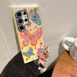 Samsung Galaxy S25 Ultra 3D Painting Butterfly Design Case Sling Strap