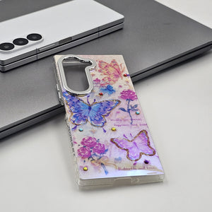 Samsung Galaxy Fold 6 3D Butterfly Painting Shimmer Case