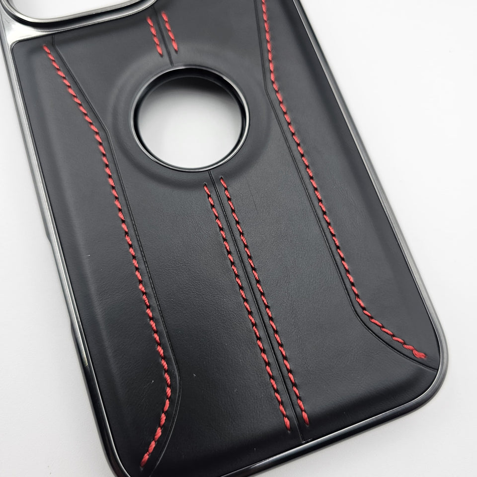 iPhone 3 Stripe Stitched Leather Case Minimalistic Design