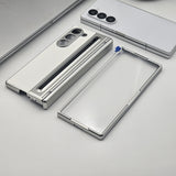 All-in-One Case | Leather Texture with Pen for Samsung Galaxy Z Fold 5 | Front Screen Protector & Side Hinge Protection