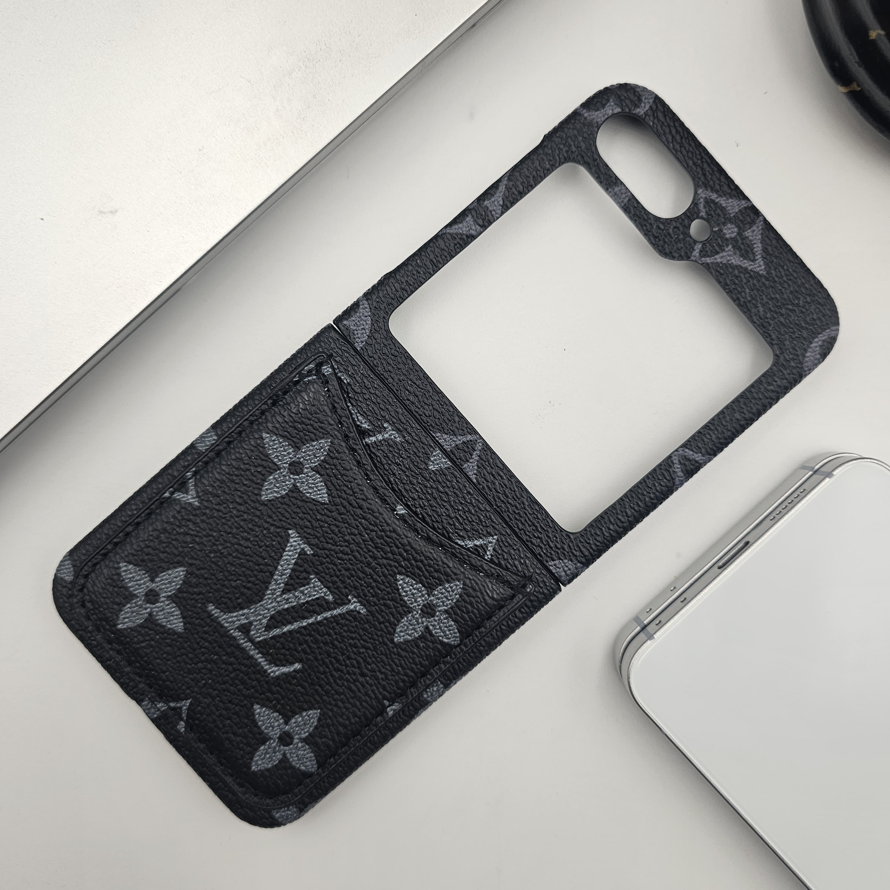 Samsung Galaxy Z Flip 7 FE Luxury Brand Cardholder Leather Case