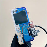 Vintage Camera Case with Flash & Sling for Samsung Galaxy Z Flip 6 | Retro Design | Functional LED Light
