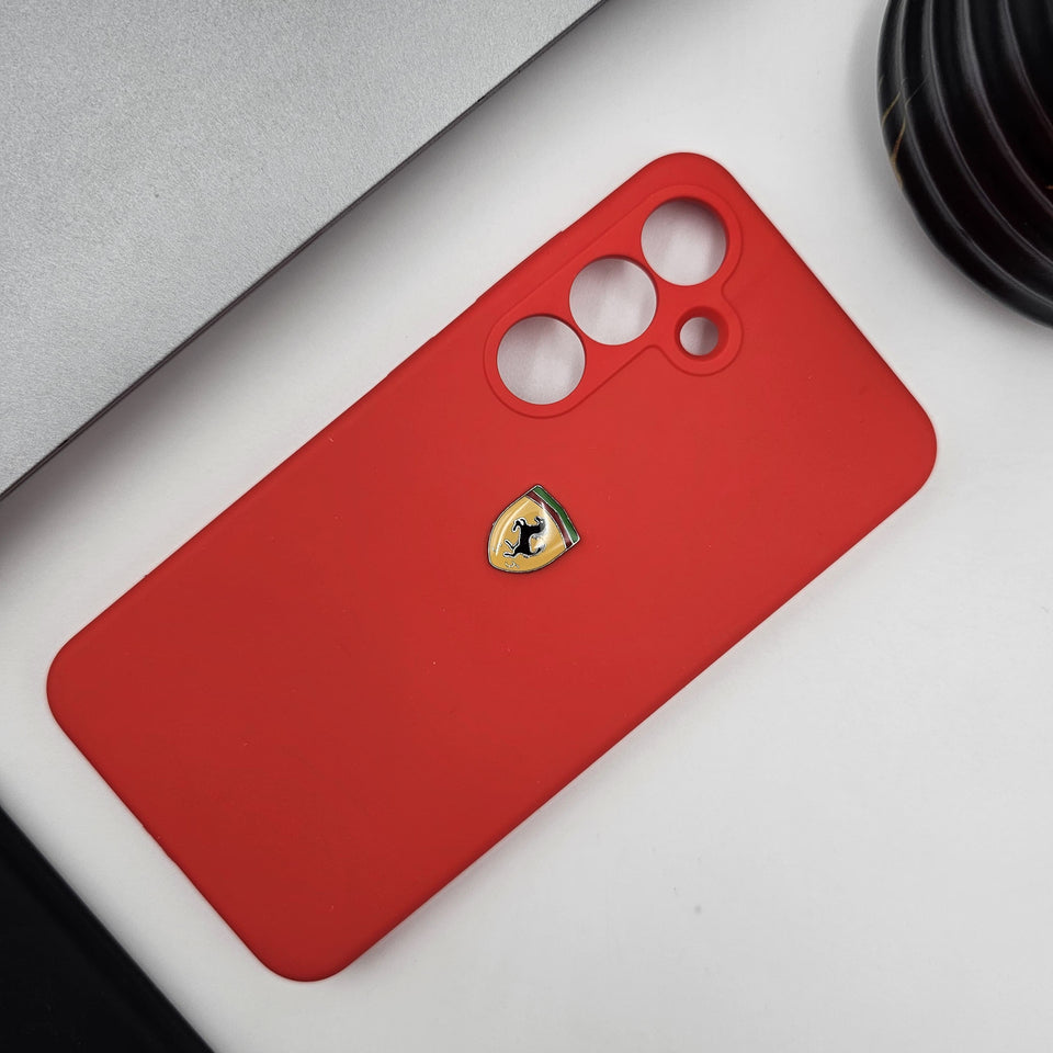 Samsung Galaxy S24 FE FR Sports Car Logo Liquid Silicone Case Cover