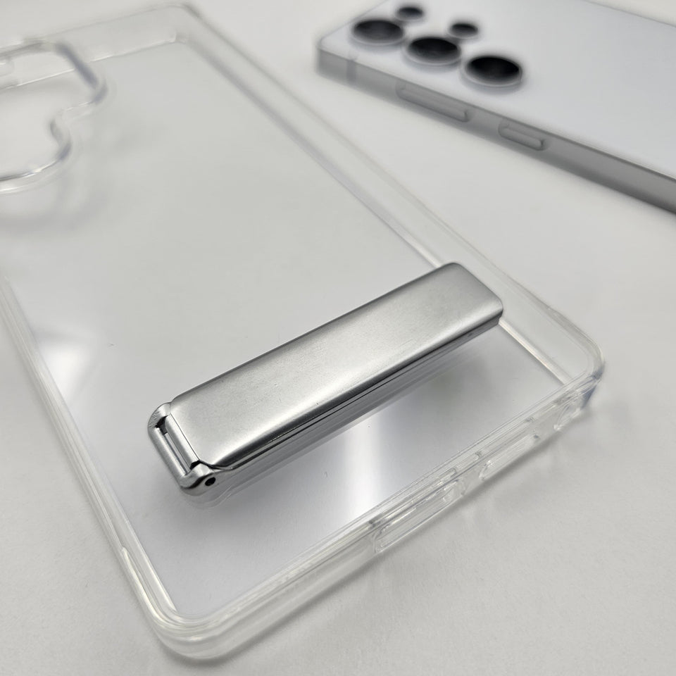 Samsung Galaxy S24 Plus Crystal Clear Hybrid Case With Metal Stand
