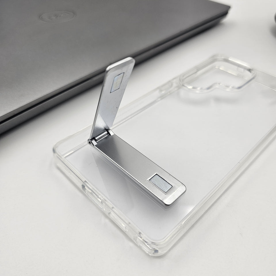 Samsung Galaxy S24 Plus Crystal Clear Hybrid Case With Metal Stand