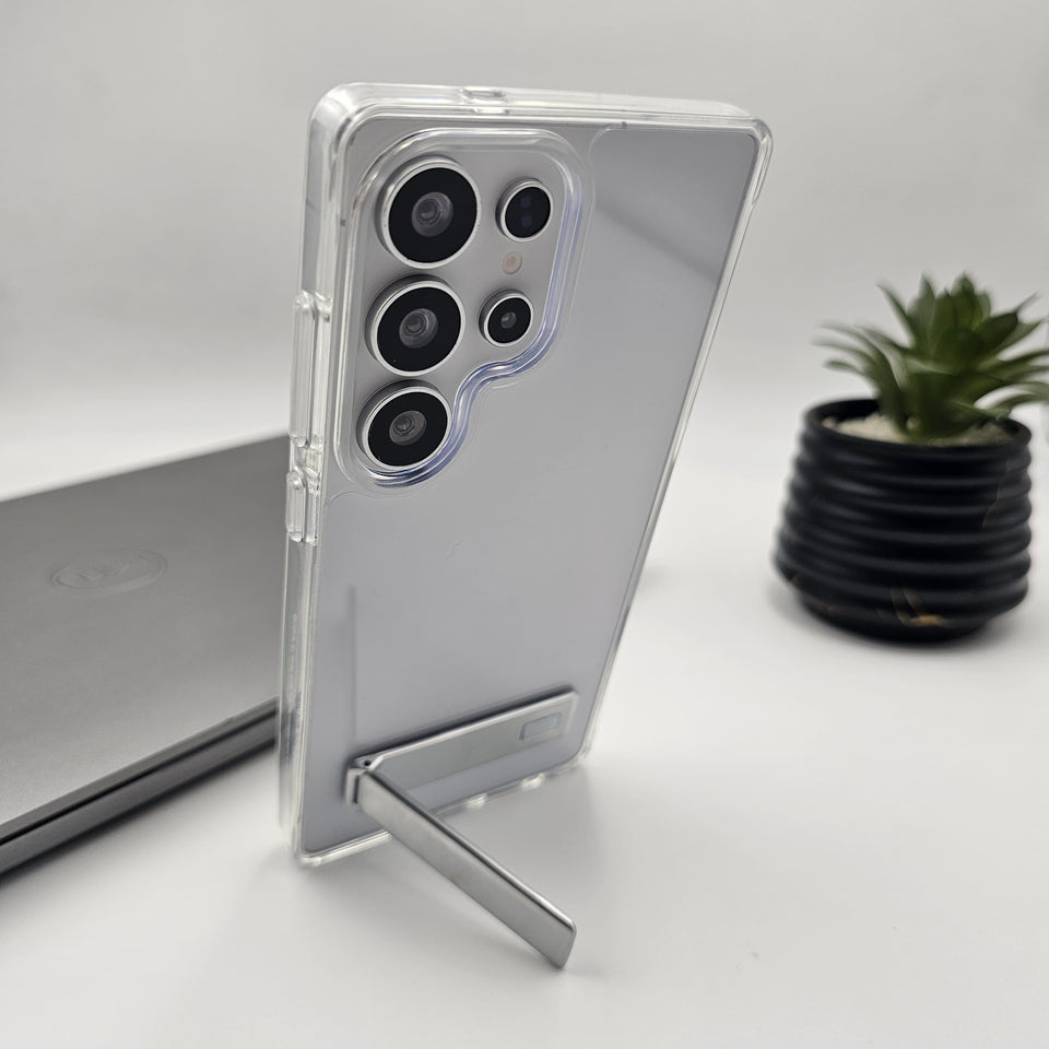 Samsung Galaxy S24 Plus Crystal Clear Hybrid Case With Metal Stand
