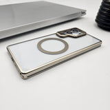 Samsung Galaxy S25 Ultra Nautral Titanium Raised Metal Bezel Hard PC Magsafe Case