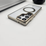 Samsung Galaxy S25 Ultra Nautral Titanium Raised Metal Bezel Hard PC Magsafe Case