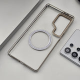 Samsung Galaxy S25 Ultra Nautral Titanium Raised Metal Bezel Hard PC Magsafe Case