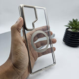 Samsung Galaxy S25 Ultra Nautral Titanium Raised Metal Bezel Hard PC Magsafe Case