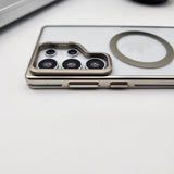 Samsung Galaxy S25 Ultra Nautral Titanium Raised Metal Bezel Hard PC Magsafe Case