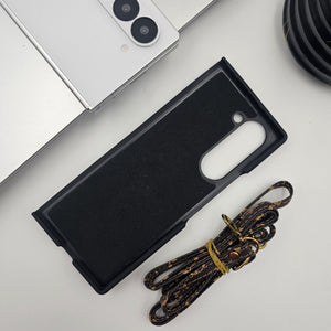 Samsung Galaxy Z Fold 6 Bag Pattern PU Leather Case With Sling