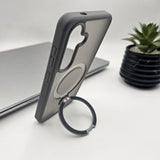 Samsung Galaxy S25 Smoke Metal Ring Kickstand Magsafe Case