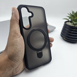 Samsung Galaxy S25 Smoke Metal Ring Kickstand Magsafe Case