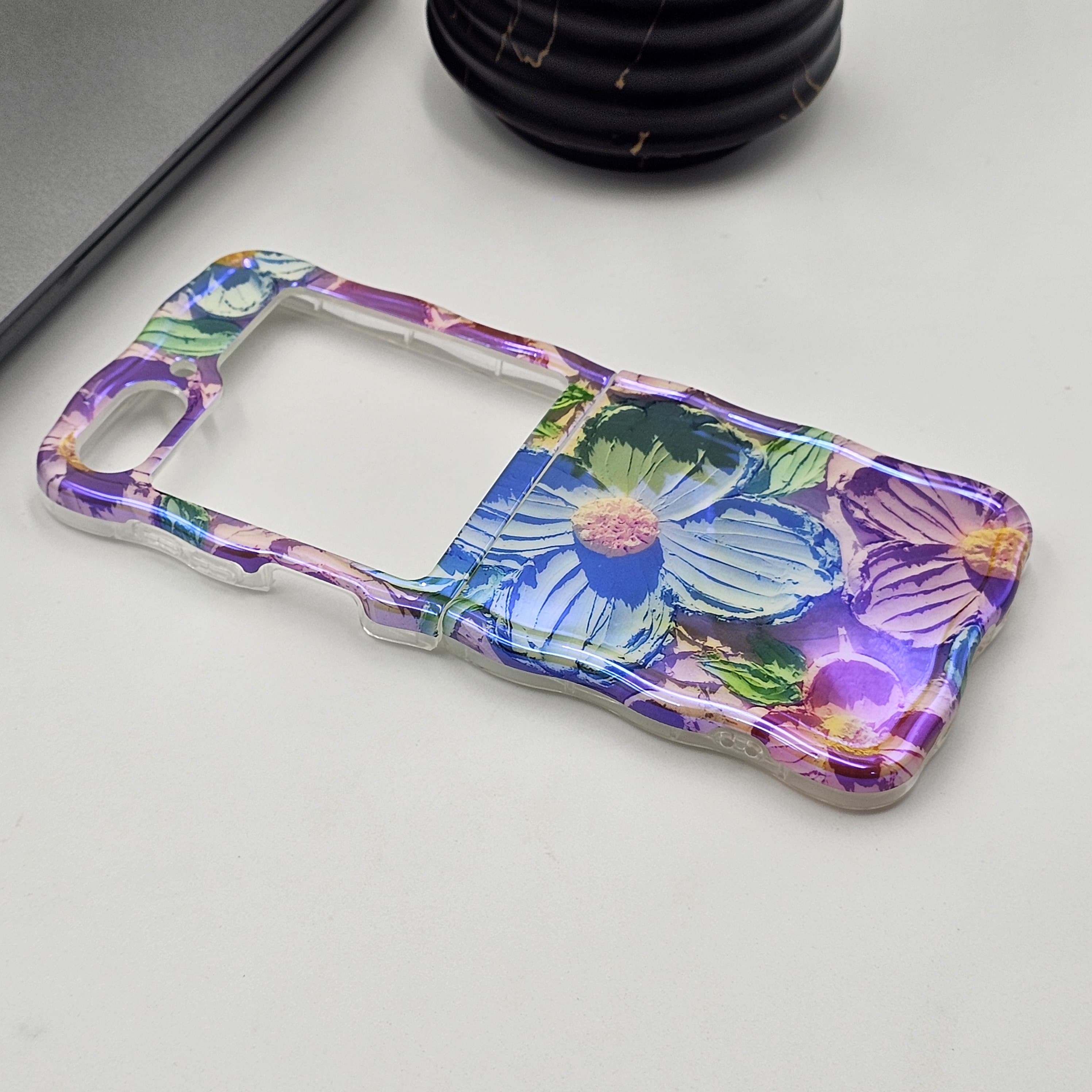 Samsung Galaxy Z Flip 6 3D Floral Painting Shimmer Case