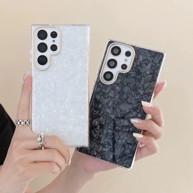 Samsung Galaxy S25 Ultra Glitter Shell Marble Pattern Case
