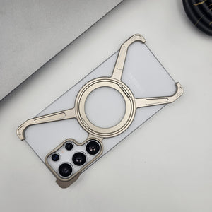 Samsung Galaxy S25 Ultra X Shape Metal Magsafe Rotating Ring Stand Titanium Case