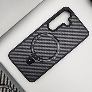 Samsung Galaxy S24 Carbon Fibre With Magnetic Magsafe Ring Stand Case