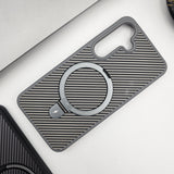 Samsung Galaxy S24 Carbon Fibre With Magnetic Magsafe Ring Stand Case
