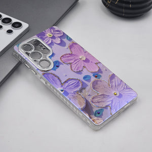Samsung Galaxy S25 Ultra 3D Floral Painting Shimmer Case
