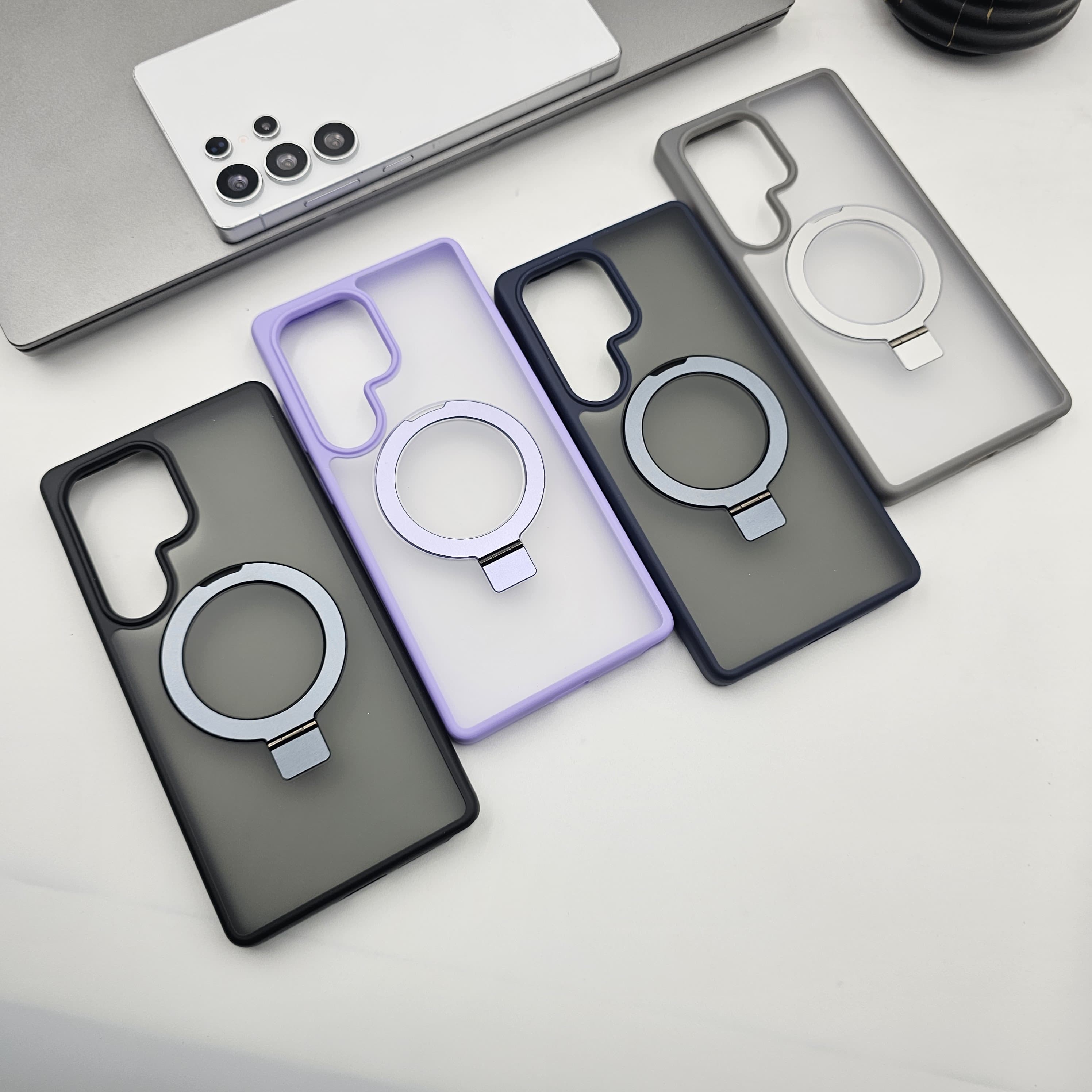 Samsung Galaxy S25 Ultra Smokey Metal Ring Stand Magsafe Case