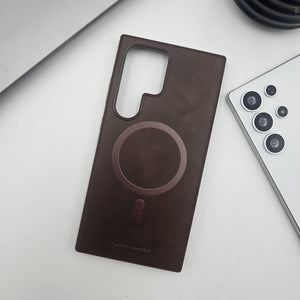 Samsung Galaxy S24 Ultra PU Leather Magnetic Magsafe Case