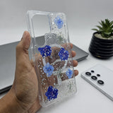 Samsung Galaxy S23 Ultra Floral Non Yellow Glitter Magsafe Silicone Case